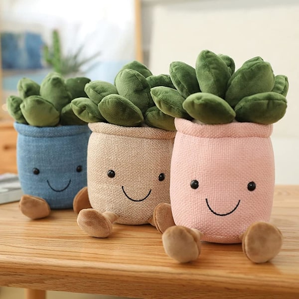 Plyslegetøj, 13,7\" Blomst Pot Fyldt Plushie Pude Dekoration, Så