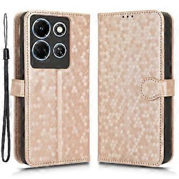 Til Infinix Note 30 4G Punktpræget PU Læder Stativ Etui Pung Telefon Cover (Style B)