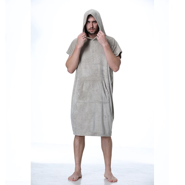 Khaki Bomullshettehåndkle for Barn, Badeponcho med Po