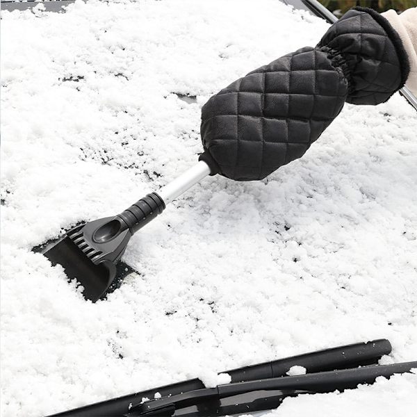 Eiskratzer Auto mit Handschuh - Profi Scheibenkratzer Auto trifft