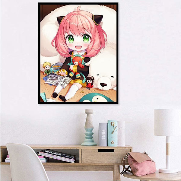 30x40cm Anime 5D Diamantmålning Kits för Barn, DIY Full Rhinest