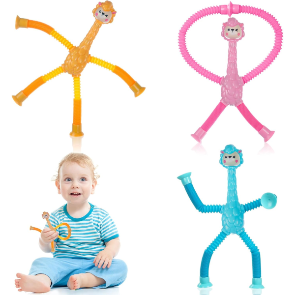 Sugkopp stretchiga leksaker, 3 delar alpacka form förändras dra