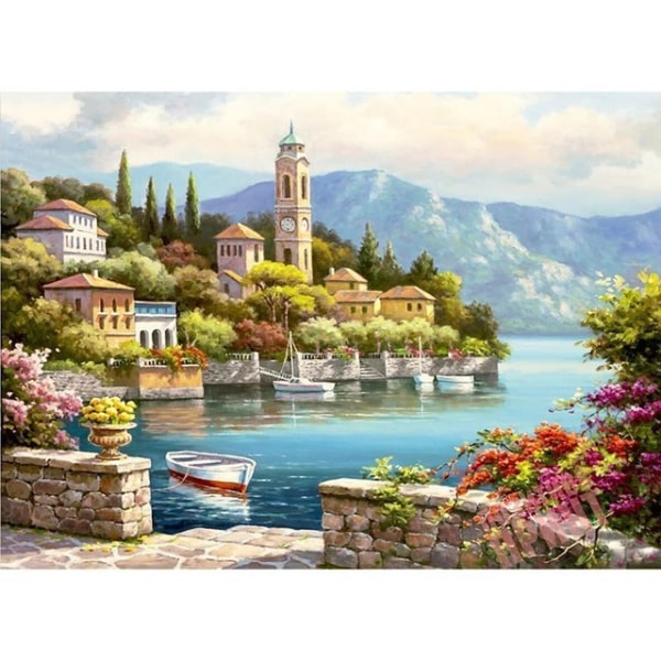 30x40 cm  5D Peinture Diamant DIY Complet,Paysage coucher de so