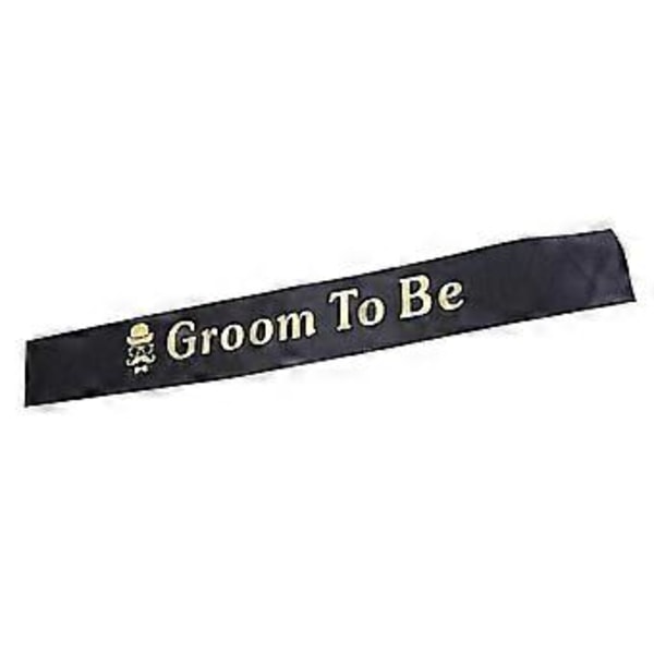 Tygsash \"Groom to Be\" Band Möhippa Bröllopsdusch Festtillbehör Svart
