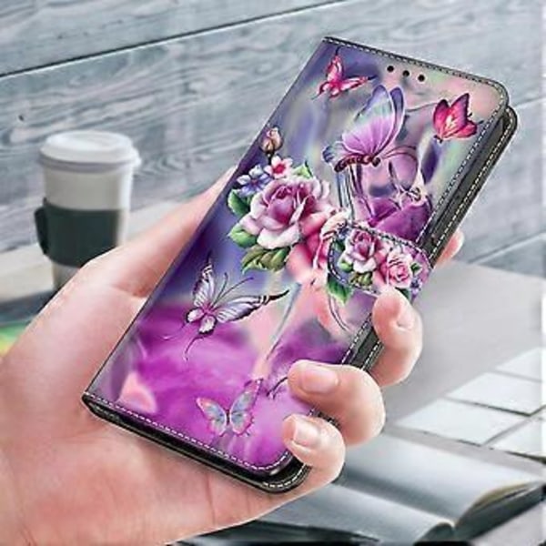 Flipfodral i PU-läder för Xiaomi Redmi Note 12 4G med 3D-mönstertryck, plånboksfunktion och stativ (Stil F)