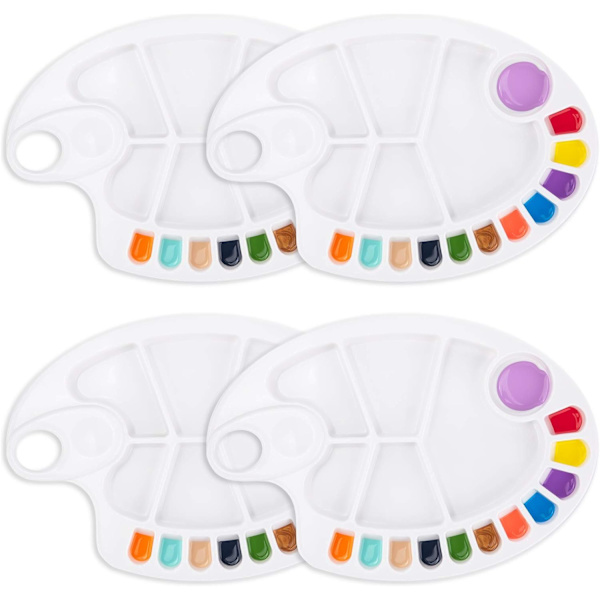 Malerpalet, 4 stk. Premium Plastmalingspaletbakker Holder til
