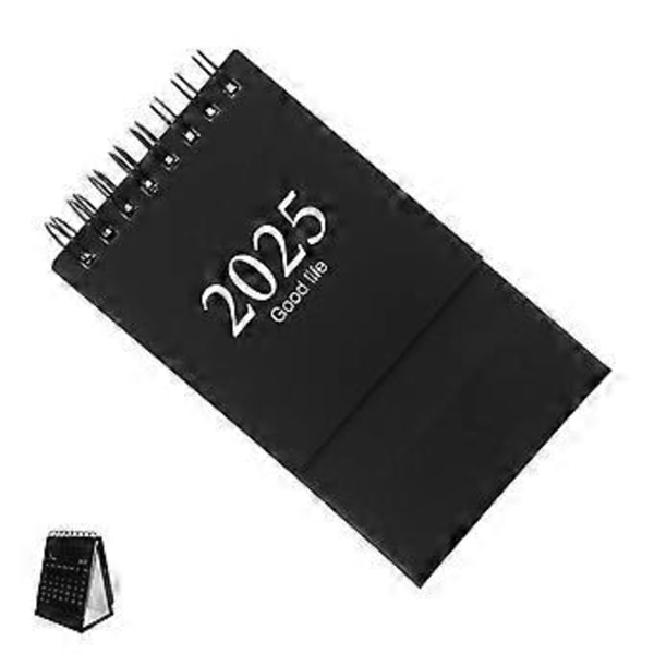 Mini Bordkalender 2024-2025 Års Bord Mini Kalender Dekorativ Spiral Kalender Bordplade Kalender