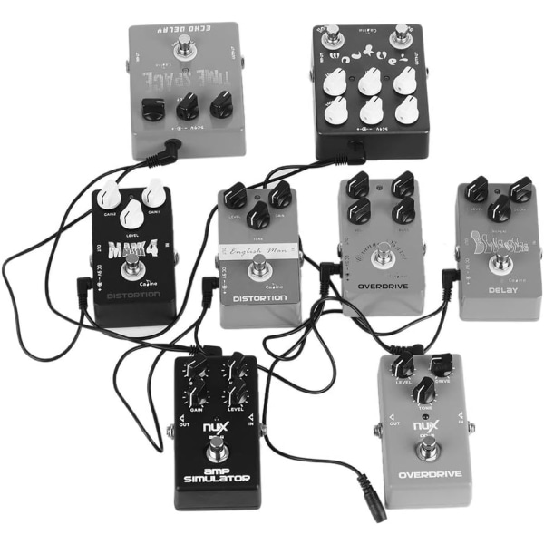 8-veis Daisy Chain strømledning Gitar strømledning for gitar effekpedaler