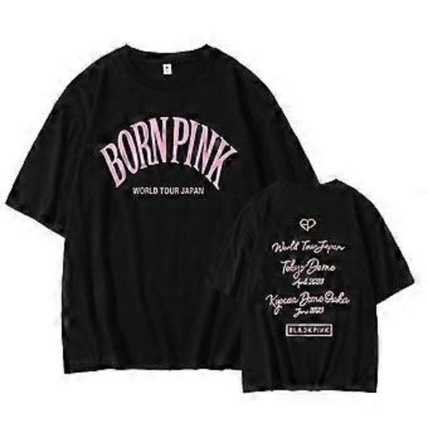 Sort Born Pink Koncert Samme Sted Kortærmet Bomulds T-shirt -NMAOV(2XL Sort 2)