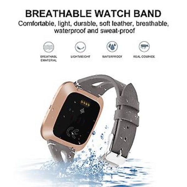 Rem for Fitbit Versa 2 - Armbånd til Fitbit Versa 2 (Grå)