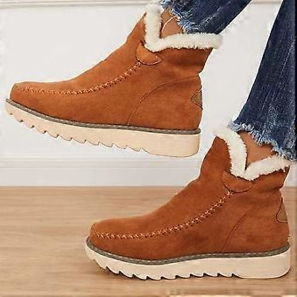 1 Par Klassiska Halkfria Ankel Uggs för Dam Svart Bomull 1 Par Varma Snökängor Mikrofleecefoder (40 Vit)
