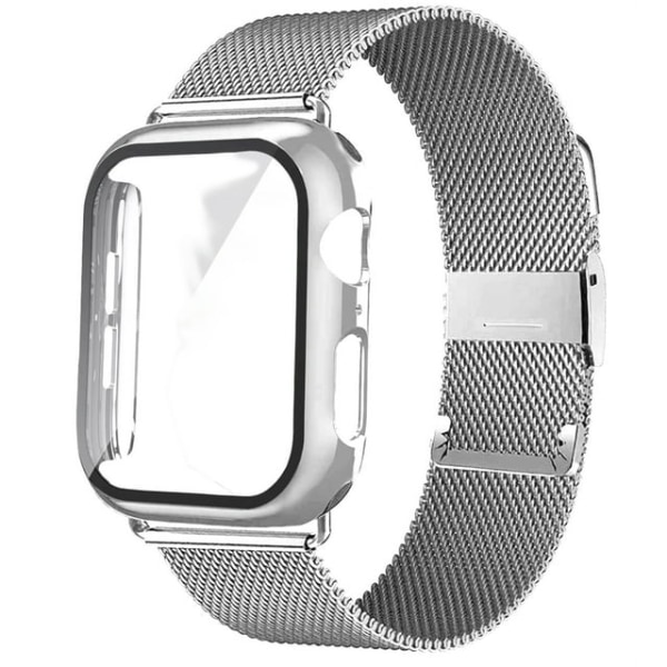 38mm sølvrem med silikoneetui og Apple Watch-rem, magne