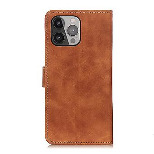 KHAZNEH Retro Nahkainen Kotelo iPhone 13 Pro Maxille (Ruskea)
