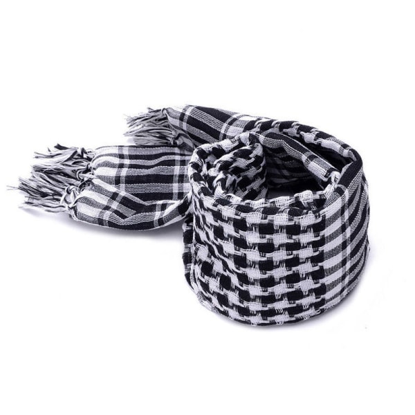 Sort og hvidt, arabisk firkantet tørklæde, taktisk militærtørklæde