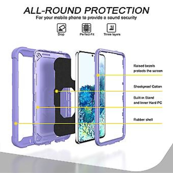 Til Samsung Galaxy S20 FE / FE 5G PC + Gummi Cover (Lilla)