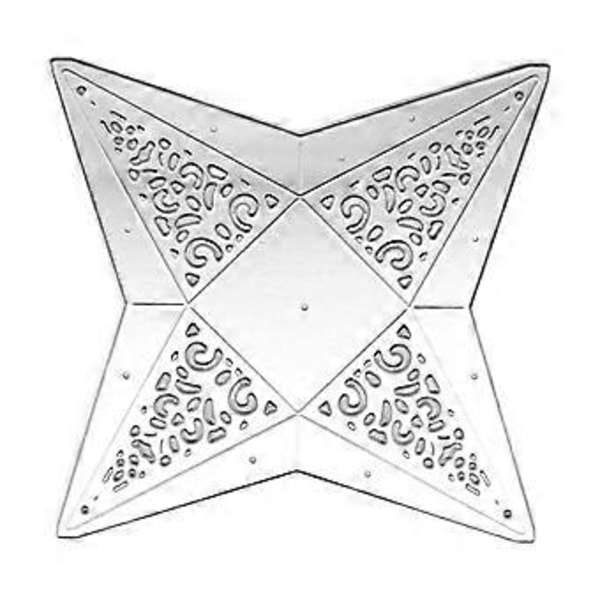 Fire-spidset Metal Skæreforme Stencil DIY Scrapbooking Album Papir Kort Skabelon Form Prægning Håndværk Dekoration