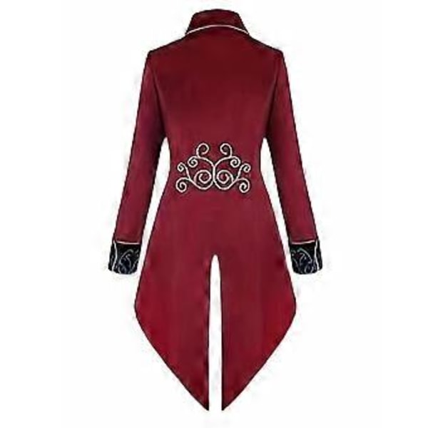 Halloween Steampunk Goottilainen Kirjailtu Viktoriaaninen Takki Vintage Fraktakki Keskiaikainen Frakkitakki Renaissance Puku Miehille (XXL musta)