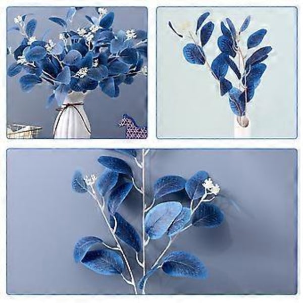 6 st Simulerade Eukalyptuskvistar Konstgjorda Eukalyptusblad Stjälkar Grönska Stjälkar för Blomsterarrangemang