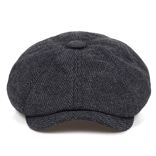 Mörkgrå, pojke hatt platt hatt, tweed Gatsby hatt Ivy irländsk hatt herr