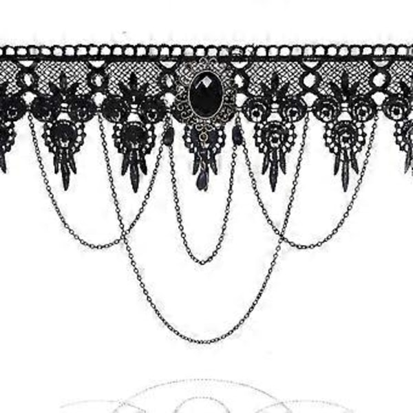 Gothic krystal blonde hals, halsbånd chokers halskæde (One size fits most-Style-E)