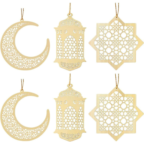 6 stk. trepynt, Eid-pynt DIY-dekorasjoner med