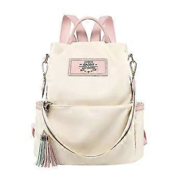 Dam Tofs Ryggsäck För Damer Rucksack Dagväska Axelväska Handväska Casual Rese College Väska Gåvor Flerfärgad Valfri (Beige)