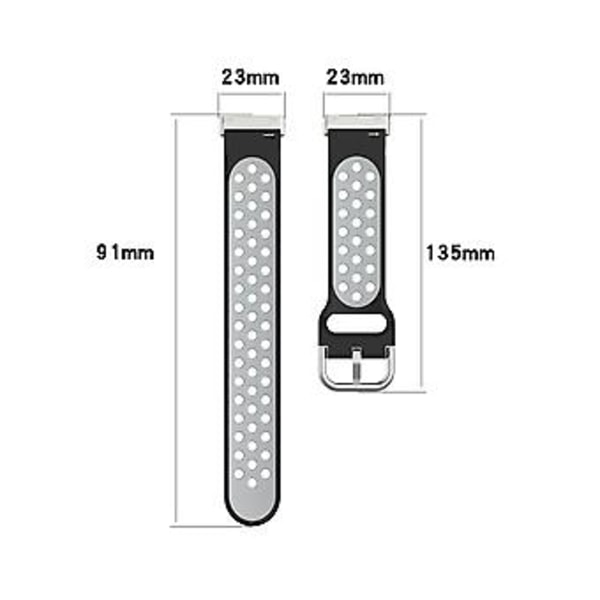 To-farvet Silikon Urrem til Fitbit Versa 3 (Sort Roserød)
