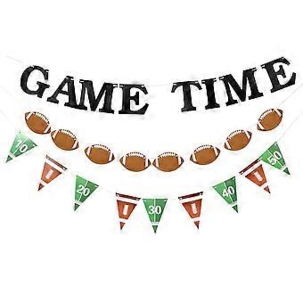3 Set Rugby Fotboll Party Tillbehör Fotboll Girlang Flaggor Väggbanderoll Födelsedagsfest Dekorativ Banderoll
