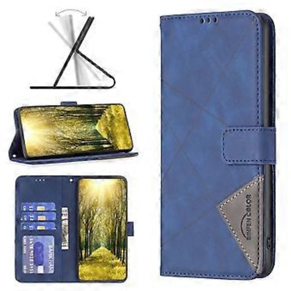BINFEN COLOR BF05 Fodral Stativ Plånbok PU Läder Geometriskt Telefonfodral för Infinix Note 40 (Stil C)