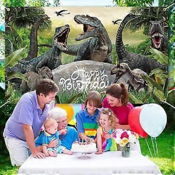 Dinosaurusten Syntymäpäiväkoristeet Banneri Taustakangas Safari Djungel Dinosaurusten Maailma Syntymäpäiväjuhlatarvikkeet Pojille Lapsille Dino-Teemallinen Syntymäpäiväsuosio