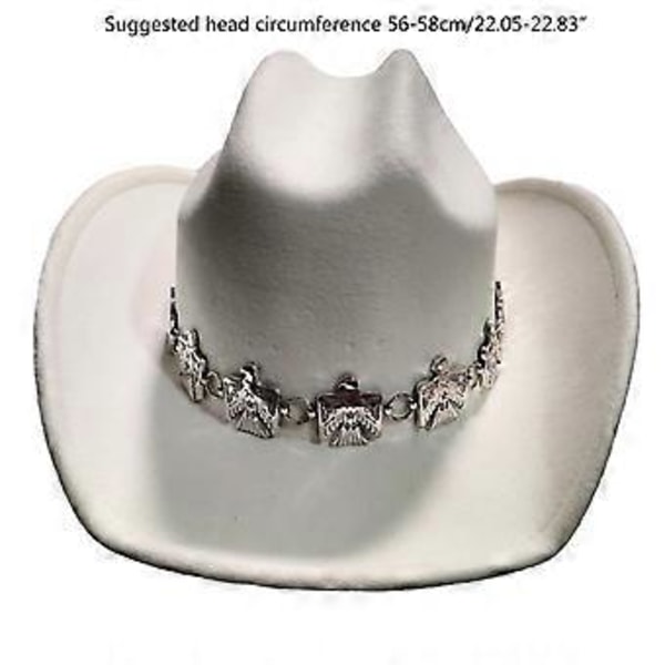 Cowboyhat til voksne med ørnespænde til kvinder, western cowboyhat, modelshow, cowboyhat, filthat, hat til voksne mænd, sort (sort)
