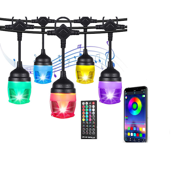 Färgglada utomhus-/inomhus ljusslingor Vattentät RGB-färg Utomhus