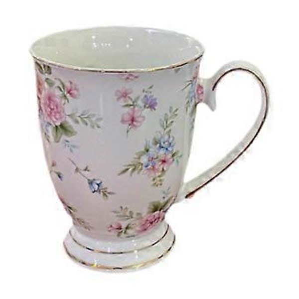 Tekrus Kaffekrus 180ml-300ml Kapacitet Let at Rengøre, Indflyttergaver Blomsterdesign med Underkop til Kommerciel Brug Kvinder (Stil C)