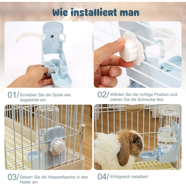 500 ml Kanin Vatten Dispenser Hängande Vattenfontän Automatisk Dis