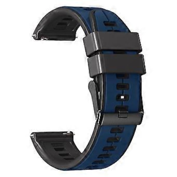 Silikonarmband till klocka 22mm (Mörkblå Svart)