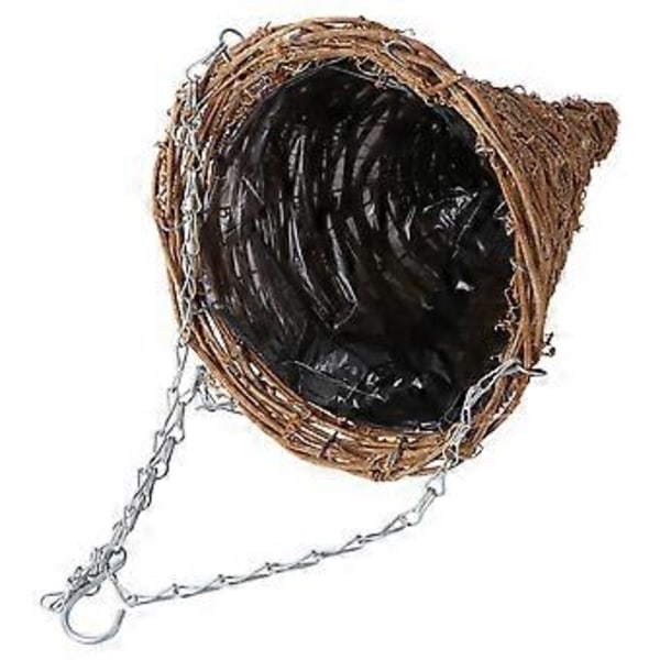 Rattan Korg Konformad Design Blomkorg Hängande Blomkruka Växtkorg Förvaringsbehållare för Hemmet (S Träfärg)