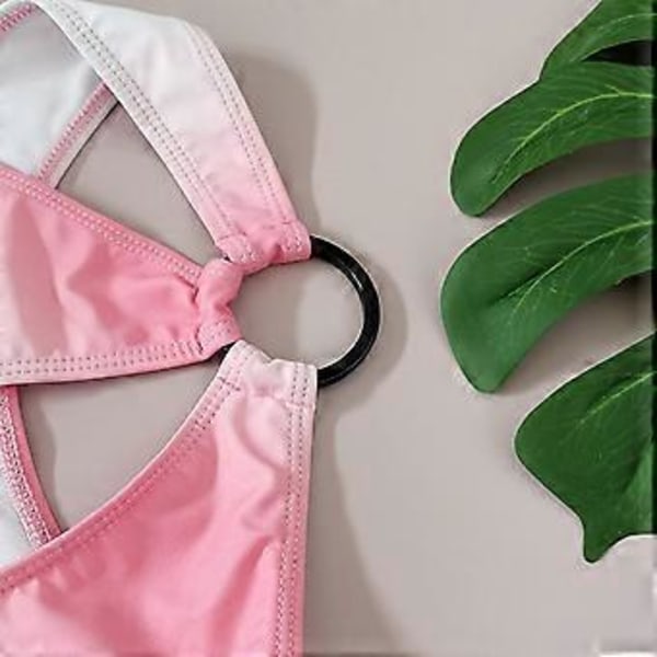Sexy Badedrakt Ettdelt Badebukse En Skulder Bikini Midjeutskjæring Badedrakt Gradient Farge Bikini Badeklær for Kvinner M(M )