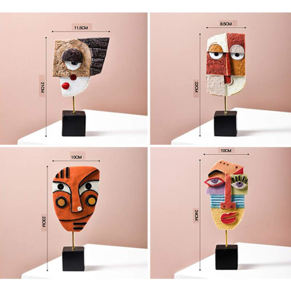 Staty Dekoration Dekorativt Objekt Kreativt Ansikte Färgglad Abstrakt Konst Hantverk, Modern Skulptur Wor