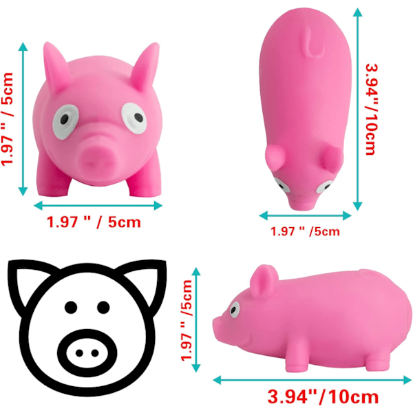 Mjuk Pig Stressboll Piggie Kläm Leksak Anti-Ångest Rolig Pi