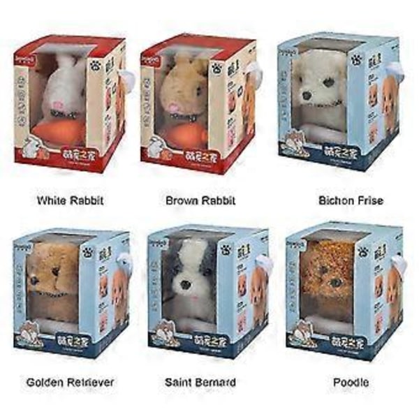 Robot Hvalp, Min Realistiske Robot Hvalp Milow Realistisk Gående Teddy Plys m/ Æske (Bichon Frise)