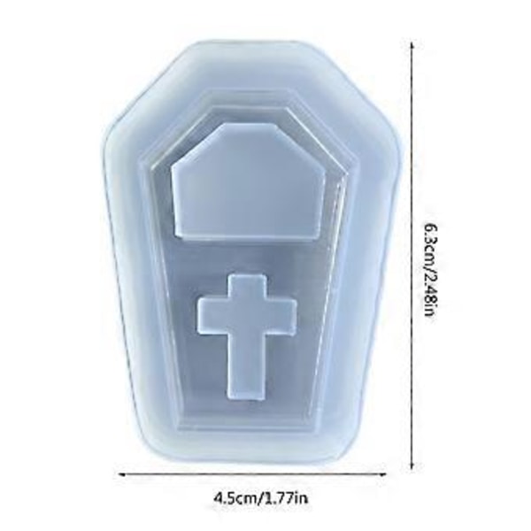 Halloween Kiste Resin Form Kors Kiste Flydesand Form Resin Kunst Håndværk DIY Håndlavet Smykkefremstillingsværktøj Silikoneform