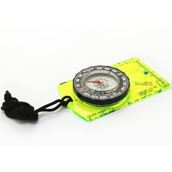 Orienteringsgrön akrylkompass för navigering och vandring
