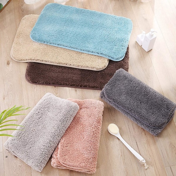 Skridsikker ekstra tyk bademåtte i mikrofiber, absorberende brusebadsmåtte til