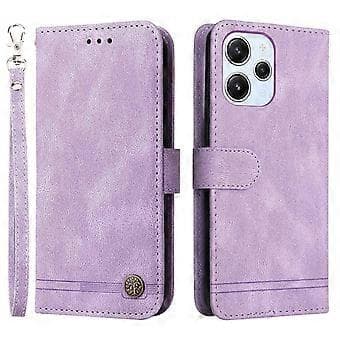 För Xiaomi Redmi 12 4G Skin-touch PU-läderfodral med präglade linjer, stativ och plånboksfunktion (stil D)
