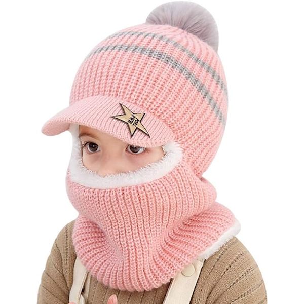 Baby Beanie Scarf Set Vinter Varma Beanie Mössa Stickad Halsvärmare