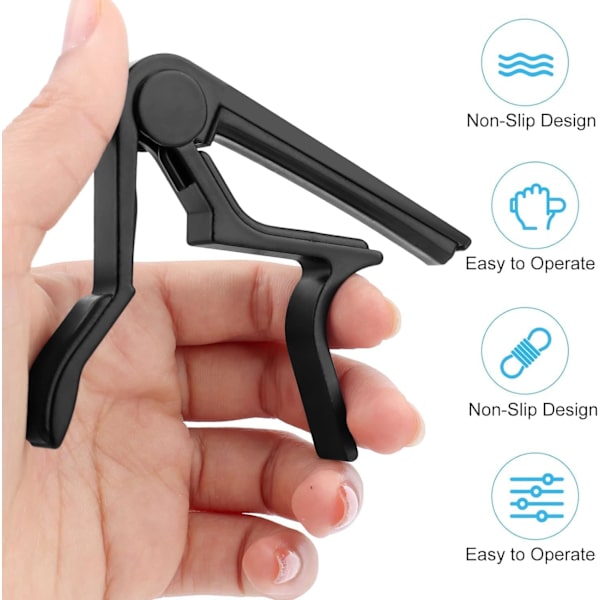 Akustisk Elektrisk Gitarr Capo Folk Ukulele Basgitarr Aluminium Legering med 5 Gitarrspelare
