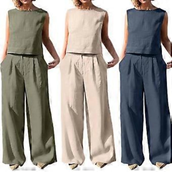 Sommar Dam Daglig Kostym Ärmlös Fritid Shopping Kort Lös Tank Top Raka Byxor Tvådelade Set Shopping Orange 4XL(4XL Orange)