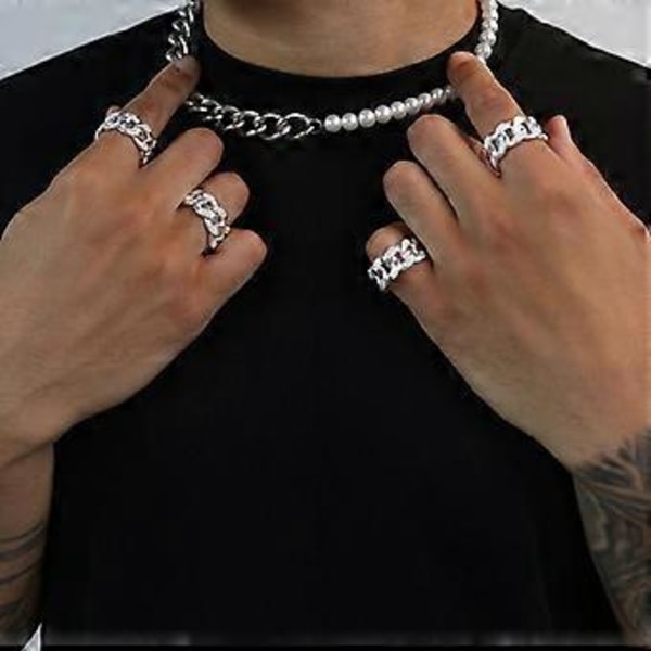 Halsband för män, Boy Retro förgylld Curb Cuban kedja i rostfritt stål, smycke