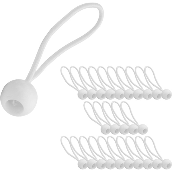 25x Bungee-snören, Bungee Pack Bungee-krokar med plastkula, Tio