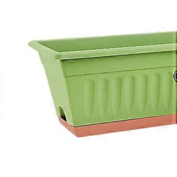 Blomlåda Fönsterlåda Grönsaksplanter Rektangel 50x19x16cm Fönsterbrädeslåda med Dräneringshål för Trädgård, Veranda Mångsidig (Grön)